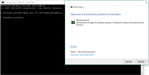 msdt.exe /id PerformanceDiagnostic dépannez les performances windows