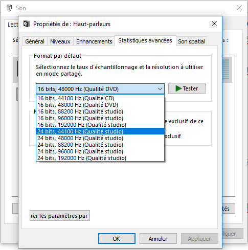 Changer le taux d'échantillonnage et la profondeur de bits audio Changer le taux d'échantillonnage et la profondeur de bits audio
