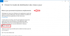 Désactiver l'option Mises à jour provient de plusieurs emplacement Désactiver l'option Mises à jour provient de plusieurs emplacement