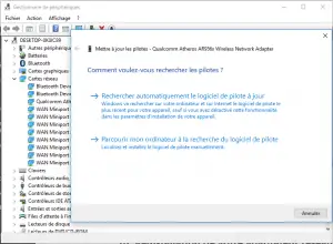 Mettre à jour le pilote de l'adaptateur réseau