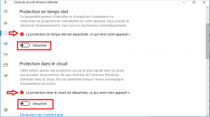 Désactivez la protection en temps réel pour Windows Defender Désactivez la protection en temps réel pour Windows Defender