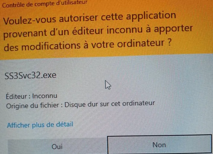 erreur SS3svc32.exe