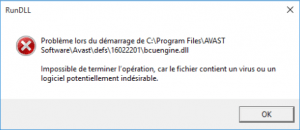 impossible de terminer l'opération car le fichier contient un virus