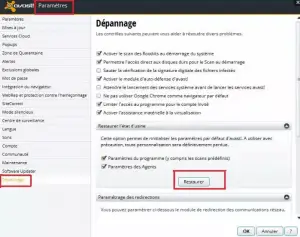 rétablir les paramètres par défaut d'Avast rétablir les paramètres par défaut d'Avast