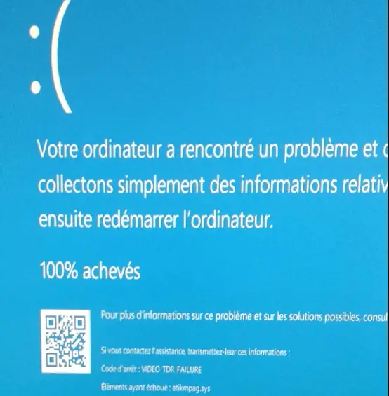 Erreur VIDEO TDR FAILURE