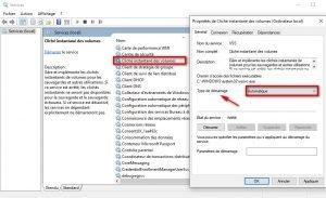 Changer le type de démarrage du service Cliché instantané des volumes