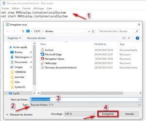 Créer un fichier Bat pour redémarrer le sevice Nvidia Local System Container