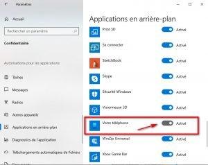 Désactiver application Votre téléphone Désactiver application Votre téléphone