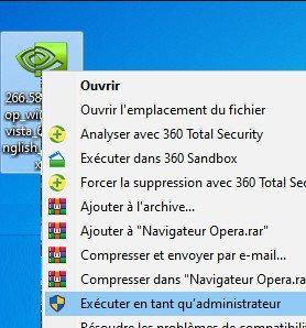 Exécuter Nvidia Experience en tant qu'administrateur