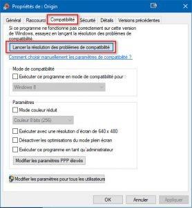 Lancer la résolution des problèmes de compatibilité Lancer la résolution des problèmes de compatibilité