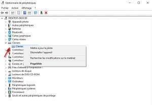 Mettre à jour ou Désinstaller le pilote du clavier