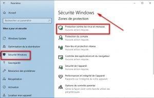 Protection contre les virus et les menaces. Protection contre les virus et menaces