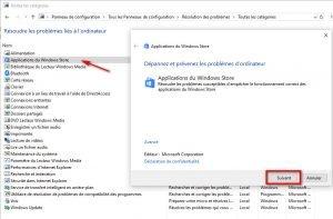 Résolution des problèmes pour Windows Store