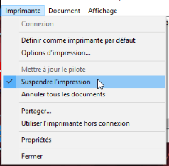 Suspendre l'impression