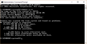 commande chkdsk g:/f