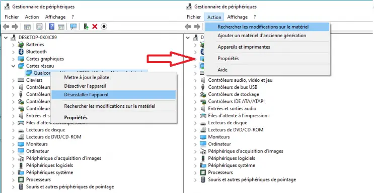désinstaller le pilote Réseau désinstaller le pilote Réseau