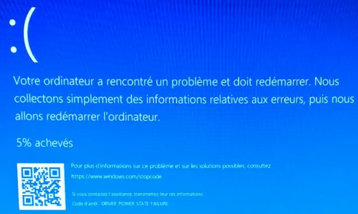 Resoudre Driver Power State Failure 7 Solution