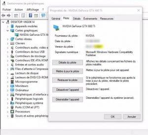 Mettre à jour le pilote de la carte graphique NVIDIA