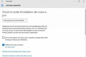 Choisir le mode d'installation des mises à jour