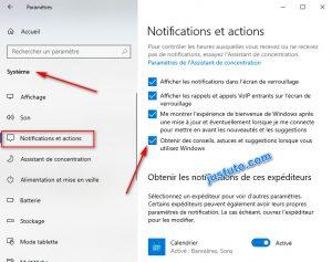 Désactiver des conseils, des astuces et des suggestions sous Windows