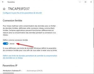 Définir comme connexion limitée Définir comme connexion limitée