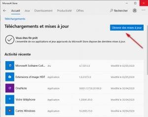 Mettre à jour manuellement les applications sur Microsoft Store