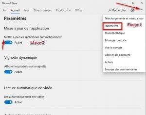Mettre à jour les applications automatiquement sur Microsoft Store Mettre à jour les applications automatiquement sur Microsoft Store