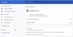 Mise à jour de Google Chrome