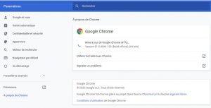 Mise à jour de Google Chrome Mise à jour de Google Chrome