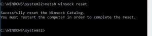 netsh winsock reset