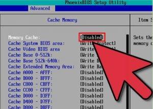 Désactiver la mise en cache de la mémoire du BIOS Désactiver la mise en cache de la mémoire du BIOS