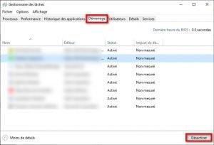 Désactiver les applications dans le gestionnaire des taches Désactiver les applications dans le gestionnaire des taches