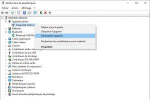 Désinstaller le pilote de la Webcam Désinstaller le pilote de la Webcam