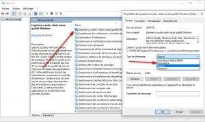 Exécuter le service xpérience audio-vidéo haute qualité Windows automatiquement