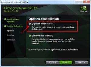 Mettre à jour les pilotes NVIDIA avec une installation Expresse Mettre à jour les pilotes NVIDIA avec une installation Expresse