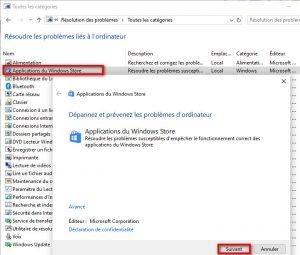 Résolution des problèmes des applications du Windows Store