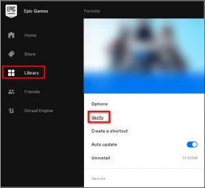 Vérifier les fichiers du jeu Fortnite Vérifier les fichiers du jeu Fortnite