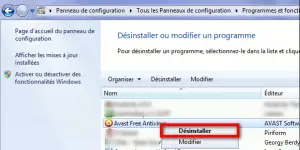 Désinstaller Avast