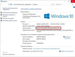 Savoir le type de système