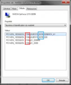 Trouver l'ID de la carte graphique NVIDIA
