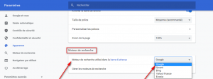 Définir le moteur de recherche sur un autre que Bing