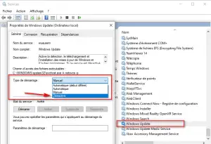 Désactiver le service Windows Update