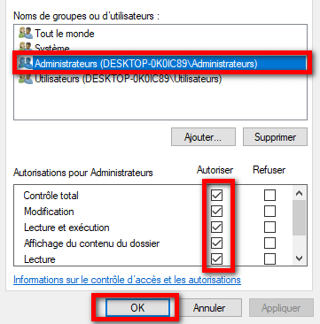 Donner le contrôle total du dossier $Windows.~BT