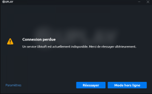 L'erreur Un service Ubisoft est actuellement indisponible