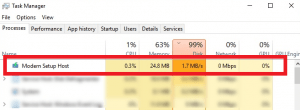 L'utilisation élevée des ressources pas le Modern Setup Host