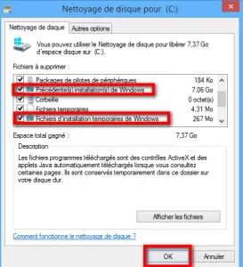 Supprimer les fichiers de Précédente installation de Windows et Fichiers d'installation temporaires de Windows