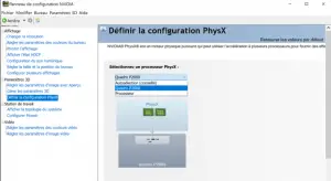 Désactiver l'accélération du GPU NVIDIA PhysX