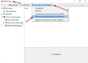 Exporter des Marque-pages au format HTML Mozilla Firefox