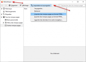 Importer des Marque-pages au format HTML Mozilla Firefox