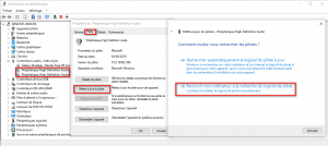 Mettre à jour le pilote Périphérique High Definition Audio